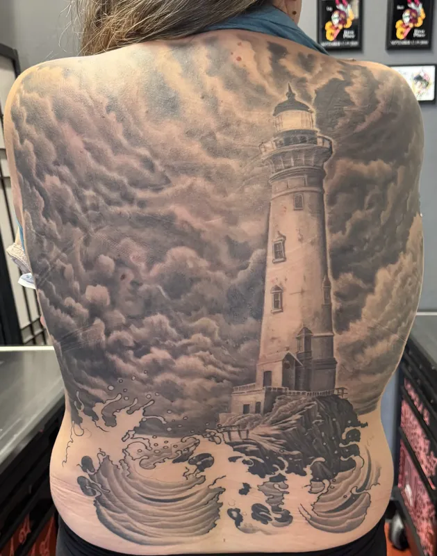 Black and gray tattoo by Aaron Sangenitto at Tattooz Ink in Redding, California
