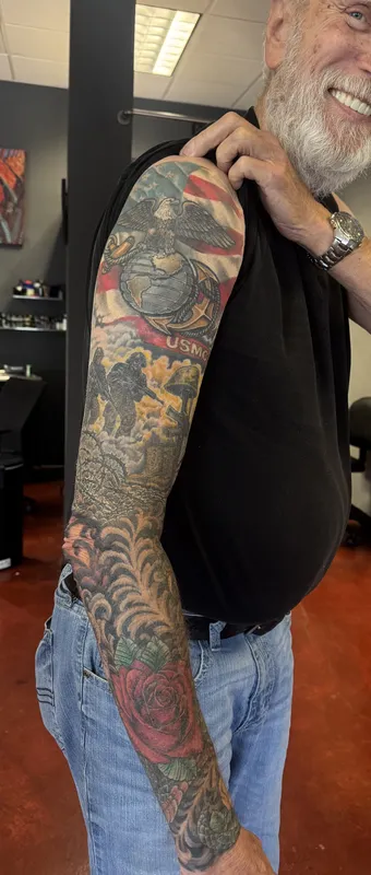 Custom tattoo by Aaron Sangenitto at Tattooz Ink in Redding, California